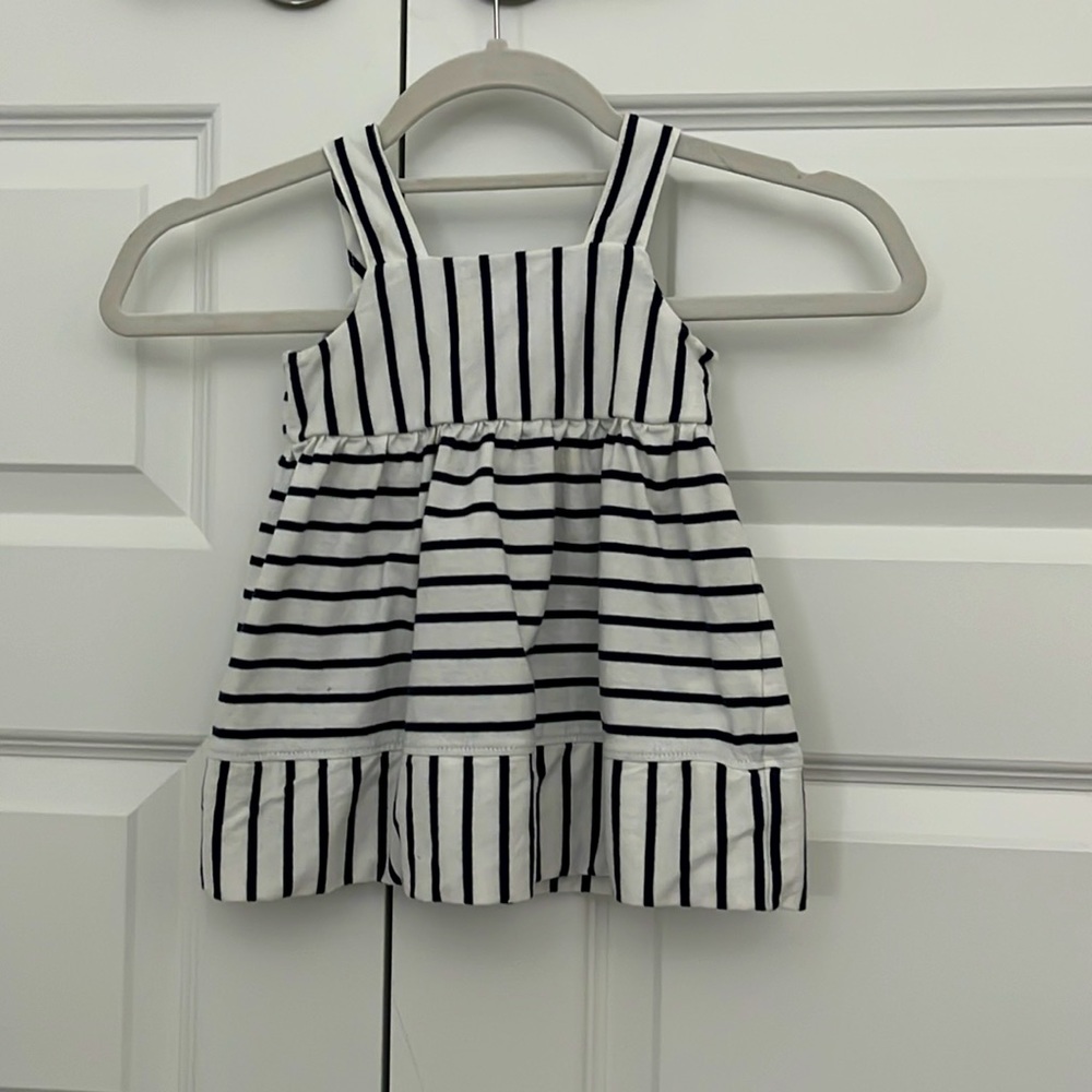 Hanna Andersson Blue & White Striped Dress, Size 80